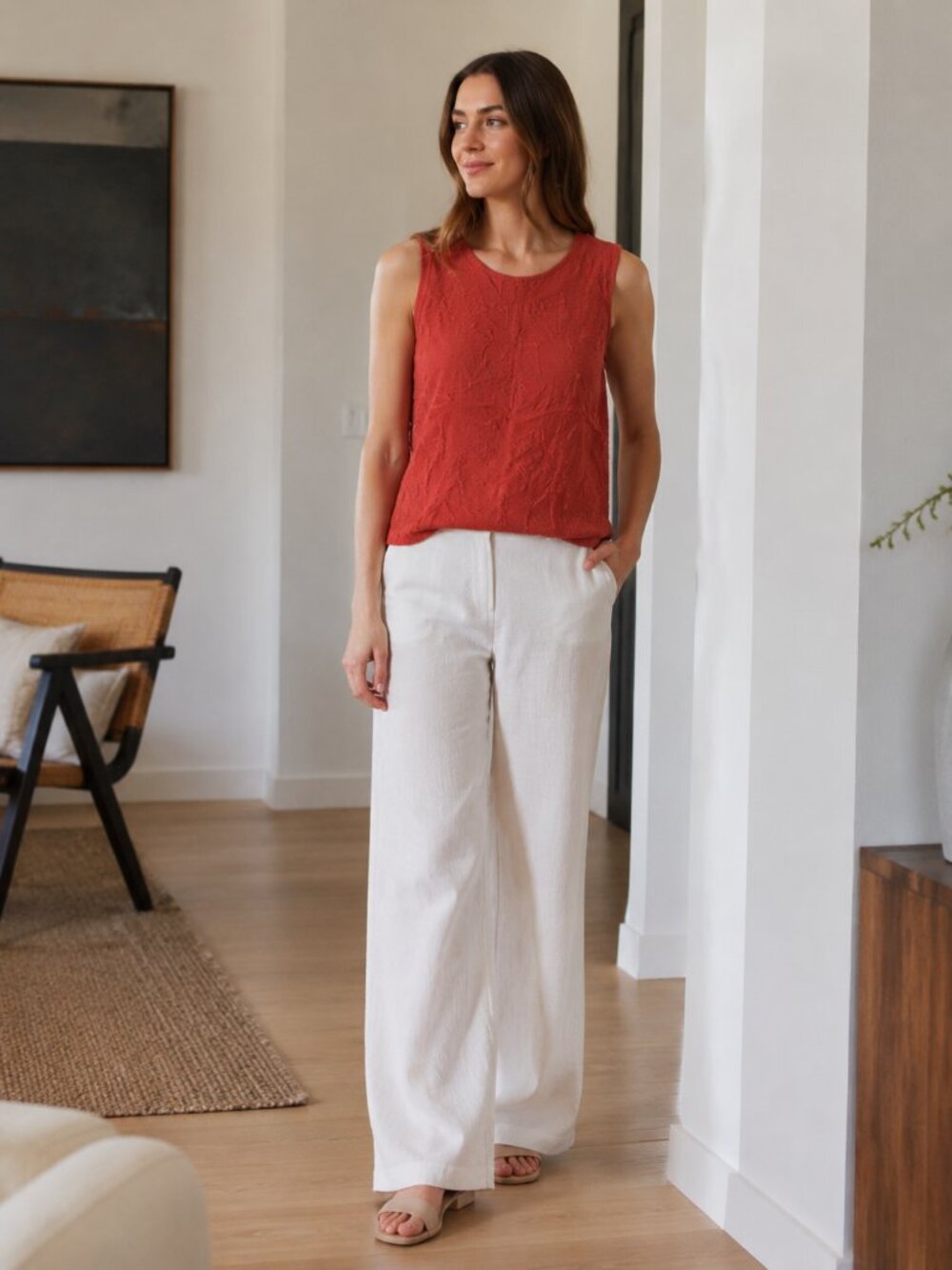 Akris 100% Silk Top US 12 Red
